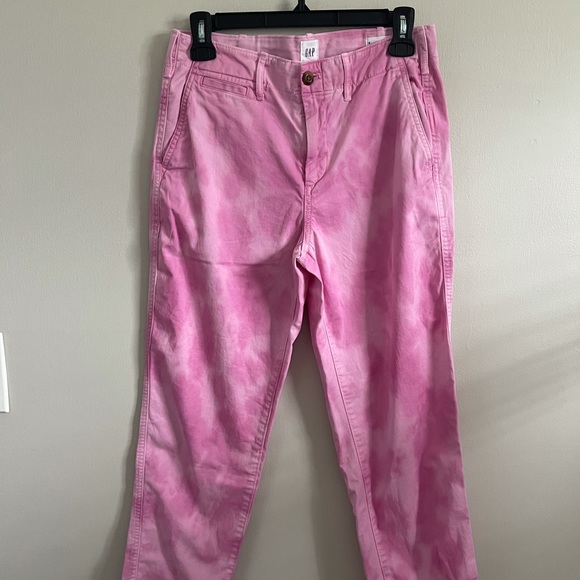 Gap Pink Tie Dye Straight Khakis - Picture 2 of 5